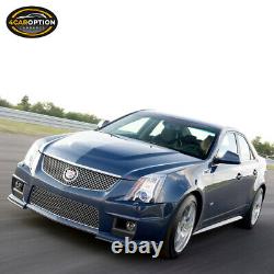 Fits 08-13 Cadillac CTS V Style Front Bumper Conversion Grille Foglight PP