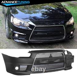 Fits 08-15 Mitsubishi Lancer EVO Style Front Bumper Conversion Kit With Fog Lights