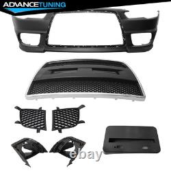 Fits 08-15 Mitsubishi Lancer EVO Style Front Bumper Conversion Kit With Fog Lights