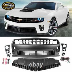 Fits 10-13 Chevy Camaro ZL1 Conversion Front Bumper Cover Fog light Grille Kit
