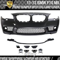 Fits 11-13 BMW 5-Series F10 M5 Style Front Bumper Fog Cover Conversion Kit PP