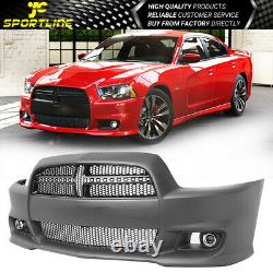 Fits 11-14 Dodge Charger SRT Front Bumper Conversion + Grille + Fog Light PP