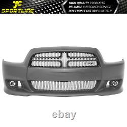 Fits 11-14 Dodge Charger SRT Front Bumper Conversion + Grille + Fog Light PP