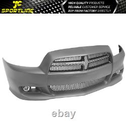 Fits 11-14 Dodge Charger SRT Front Bumper Conversion + Grille + Fog Light PP