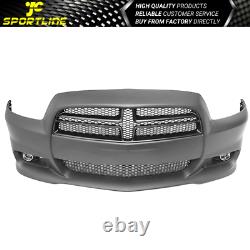 Fits 11-14 Dodge Charger SRT Front Bumper Conversion + Grille + Fog Light PP