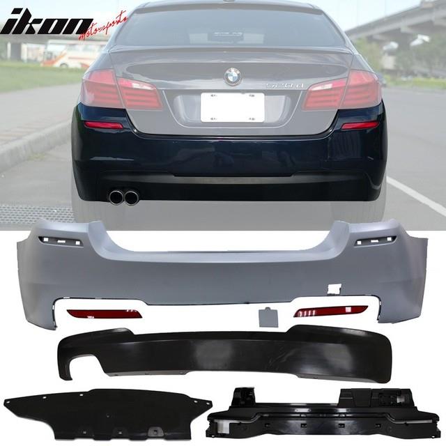 Fits 11-16 Bmw F10 5-series Mtech Style Rear Bumper Conversion Kit Single Outlet
