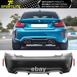 Fits 14-21 BMW F22 F23 M2 Style Rear Bumper Conversion Diffuser Twin Outlet