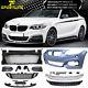 Fits 14-21 Bmw F22 F23 Mp Style Front Bumper Conversion + Mesh Grille Cover Pp