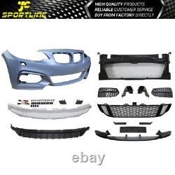 Fits 14-21 BMW F22 F23 MP Style Front Bumper Conversion + Mesh Grille Cover PP