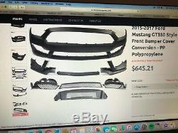 Fits 15-17 Ford Mustang GT350 Style Front Bumper Full Conversion Kit