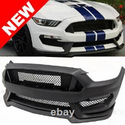 Fits 15-17 Ford Mustang GT350 Style Front Bumper Retrofit Conversion Kit+Louvers