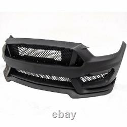 Fits 15-17 Ford Mustang GT350 Style Front Bumper Retrofit Conversion Kit+Louvers