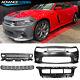 Fits 15-22 Charger Front Bumper With Srt Style Upper Lower Grille Foglight Cover