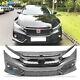 Fits 16-20 Civic Si 2dr 4dr Oe Style Front Bumper Conversion & R Style Grille