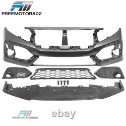 Fits 16-20 Honda Civic Si 2Dr 4Dr OE Style Front Bumper Conversion Cover Bodykit