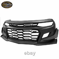 Fits 16-21 Chevy Camaro Coupe 1LE Style Front Bumper Cover Unpainted Black PP