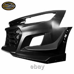Fits 16-21 Chevy Camaro Coupe 1LE Style Front Bumper Cover Unpainted Black PP