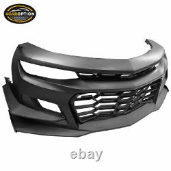 Fits 16-21 Chevy Camaro Coupe 1LE Style Front Bumper Cover Unpainted Black PP