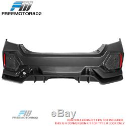 Fits 17-18 Honda Civic Hatchback Type R Rear Bumper Cover Conversion Kit witho Tip
