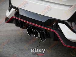Fits 17-21 Honda Civic Hatchback Type-R Carbon Fiber Red Rear Bumper Lip