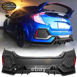 Fits 17-21 Honda Civic Hatchback Type R Rear Bumper Cover Conversion Kit PP