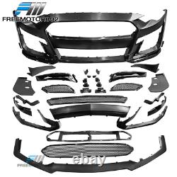 Fits 18-20 Ford Mustang GT500 Style Front Bumper Conversion with Grille