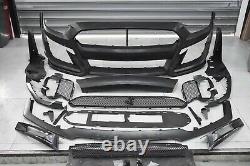 Fits 18-21 Ford Mustang GT500 Shelby Front Bumper Conversion Kit with Grill + Logo