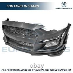 Fits 2018-2023 Ford Mustang GT500 Style Front Bumper Conversion Replacement Kit Fits 2018-2023 Ford Mustang GT500 Style Front Bumper Conversion Replacement Kit