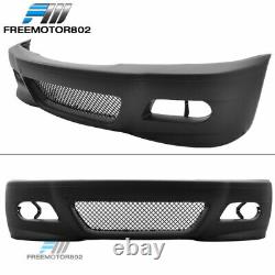 Fits 99-05 BMW E46 3 Series Sedan M3 Style Front Bumper Conversion Cover with Mesh