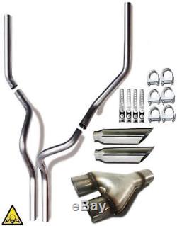 Fits 99-08 1500 2500 Stamp Ypipe Dual 2.5 Mandrel conversion exhaust