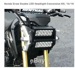 Fits Honda Grom Double Led Headlight Conversion Kit 2014-2016 Chrome Glow