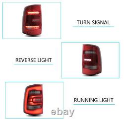 For 09-18 Ram 1500 2500 3500 LED Tail Lights Red Clear Lens Fit Halogen LED Lamp