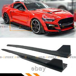 For 2015-2020 Ford Mustang GT500 Style Side Skirt Extension Splitter With Winglet