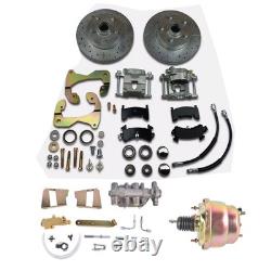 Front Power Disc Brake Conversion Kit Drilled Rotors Fits Chevrolet 1959-1964