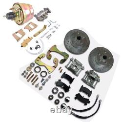 Front Power Disc Brake Conversion Kit Drilled Rotors Fits Chevrolet 1959-1964