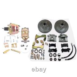 Front Power Disc Brake Conversion Kit Drilled Rotors Fits Chevrolet 1959-1964
