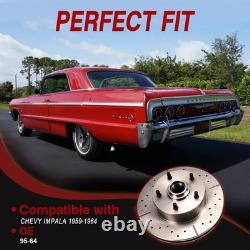 Front power disc brake conversion kit drilled rotors For 1959 1964 Chevrolet