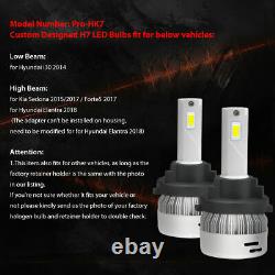 H7 LED High Beam Bulbs Super Bright WithAdapter fit for Hyundai Elantra 2017-2018