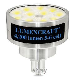 LED Conversion for Maglite Flashlight 4,200 Lumen Fits 5-6 D cell, 12 LED
