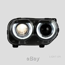LED DRL Headlights Fit For Dodge Challenger SE R/T 2015-2020 Headlamp L+R