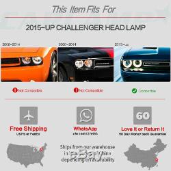 LED DRL Headlights Fit For Dodge Challenger SE R/T 2015-2020 Headlamp L+R
