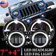 Led Halo Headlights+fog Light Drl Combo Kit For Jeep Wrangler Patriot 2007-2017