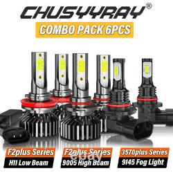 LED Headlight Fog Bulbs Kit Fits 2009 2010 2011 2012 Dodge Ram 1500 2500 3500