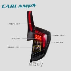 LED JDM Blacked Tinted Tail Lights For Honda Fit Jazz 2015-2019 Rear Lamps