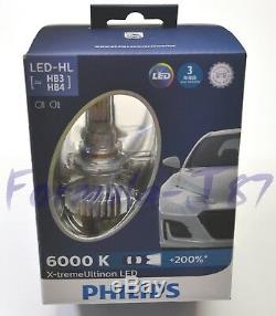 Philips X-Treme Ultinon LED 6000K White 9005 HB3 Two Bulbs Head Light Lamp Fit