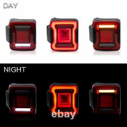 RED CLEAR LED Taillights Set fit 2018-2020 Jeep Wrangler Rear Outer Brake Lamp