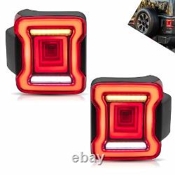 RED CLEAR LED Taillights Set fit 2018-2020 Jeep Wrangler Rear Outer Brake Lamp