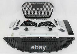 RS6 style front bumper cover spoiler valance grille set fits 2016-2018 A6 S6 C7