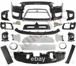 Replacement Front Bumper cover grille set fits 2008 -16 Lancer Evolution EVO GSR