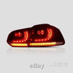 VLAND LED Red Clear Tail Lights Fit For 2010-2014 VW Golf6 MK6 Rear Tail Light